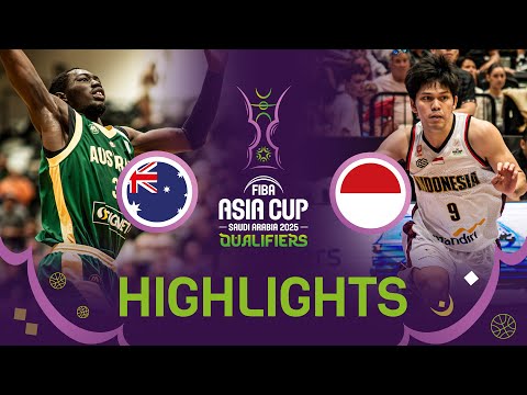 Australia 🇦🇺 v Indonesia 🇮🇩 | Highlights | FIBA Asia Cup 2025 Qualifiers