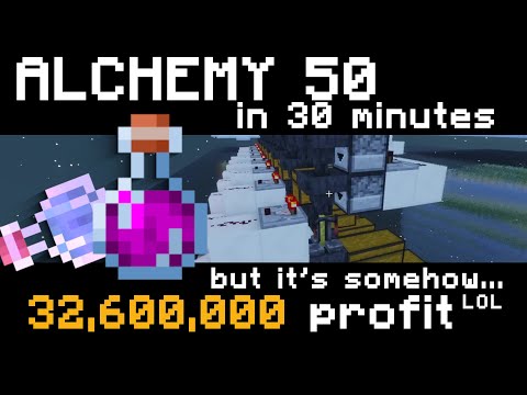 Alchemy 50 FAST, but for a bit less than FREE (Hypixel Skyblock)