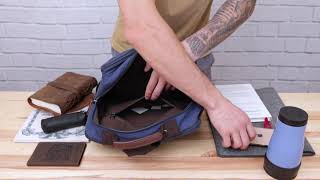 Рюкзак текстильний дорожній унісекс на два відділення 20613 Vintage синій