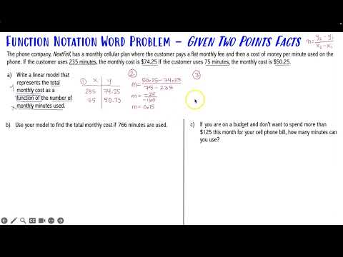Function Notation Word Problem 2