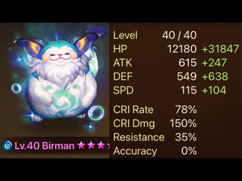Summoners War: Birman Showcase! He is a Solid Counter to Certain Units.