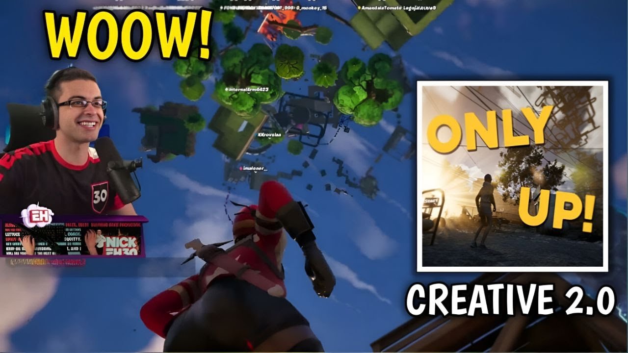 NickEh30 Plays On Only Up Map In Fortnite Creative 2.0