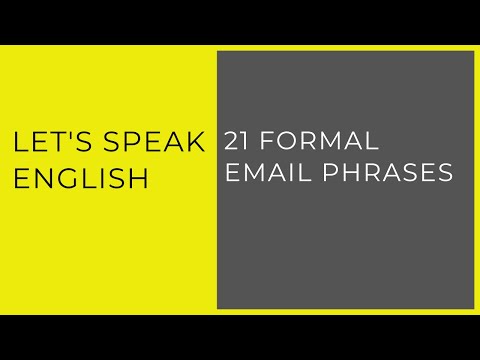 21 Phrases for Formal Emails | Business English Vocabulary