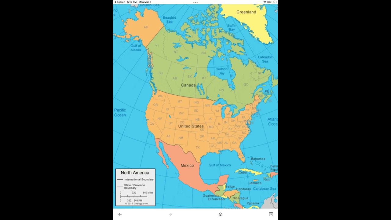 Map of North America