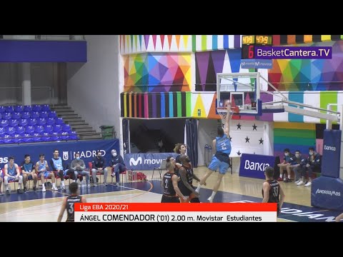 ÁNGEL COMENDADOR ('01) 2.00 m. MOVISTAR ESTUDIANTES. Liga EBA 2020/21 #BasketCantera.TV