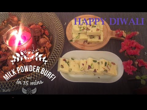 Milk Powder Burfi / Easy Burfi recipe / 10 minutes instant Burfi / Diwali Sweets