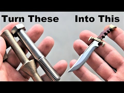 I Turn A Bolt And Brass Key Into Another Little Hunting Knife (but this ones better)