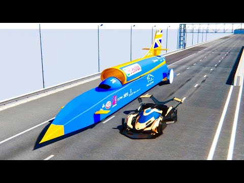 Lamborghini V12 GTR Concept vs SSC Bloodhound at Drag Race 20 KM