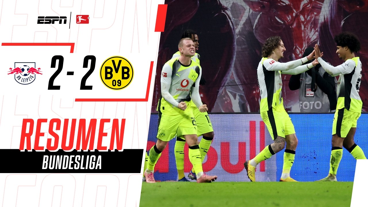 EL DORTMUND LO EMPATÓ EN EL FINAL Y LO FESTEJÓ COMO UN TRIUNFO | Leipzig 2-2 Dortmund | RESUMEN