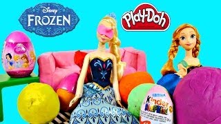 Frozen Easter Egg Hunt PLAY DOH Kinder Surprise Eggs Starring Disney Frozen Anna and Elsa