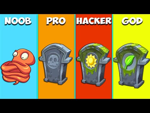 30 First OLD Plants vs Team Gravestones NOOB - PRO - HACKER - Who Will Win? - PvZ 2 Battlez