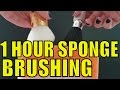 ASMR 1 Hour Brushing Sponge On Mic With Different Brushes No Talking
