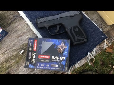 Testing 85 grain Norma 380 MHP in a Ruger LCP Max - Heavy Denim & Ballistic Gel, velocity, accuracy