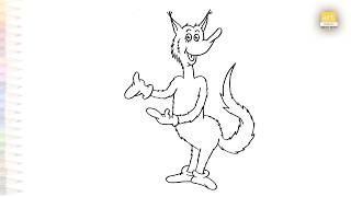 Fox in Socks Dr Seuss drawings easy | Cartoon sketching | How to draw Fox in Socks step by step