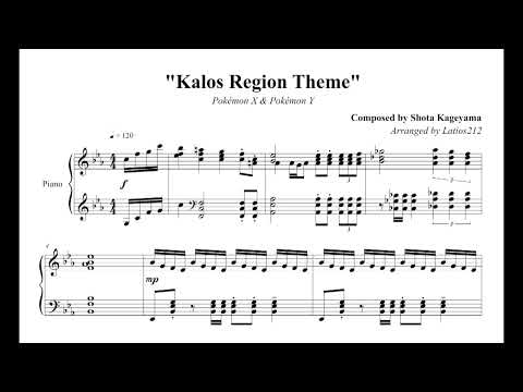 Pokémon X & Y - Kalos Region Theme (Piano Sheet Music)