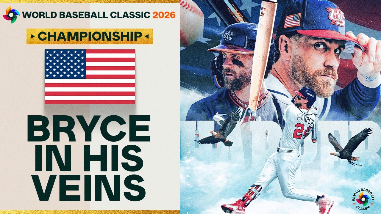 BRAND NEW BALLGAME! 🤯 Bryce Harper CRUSHES a game-tying 2-run HR in the 8th for Team USA! 🇺🇸