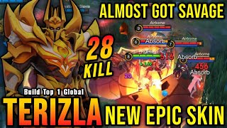 28 Kills + MANIAC!! Flames of Judgment Terizla New EPIC Skin!! - Build Top 1 Global Terizla ~ MLBB