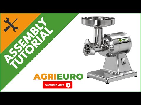 FIMAR TC12TS Electric Meat Mincer - Stainless Steel Removable Grinding Unit - Assembly tutorial