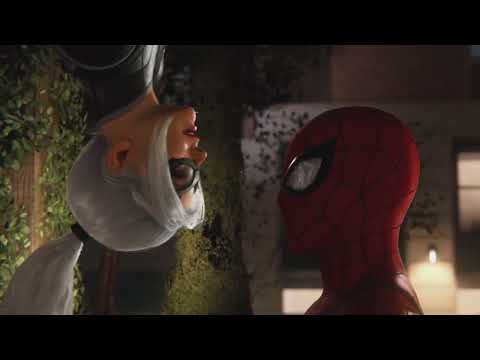 black cat does the funny upside down spiderman kiss