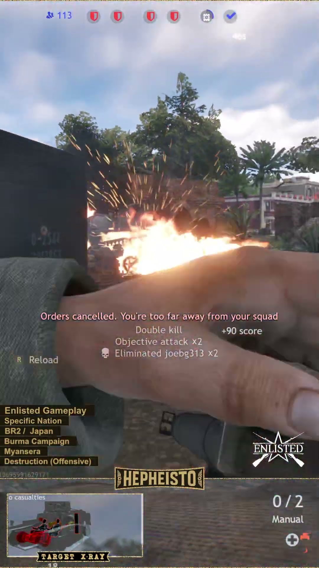 Anti Tank Gunner eliminates Tank M3 Stuart with Type 4 Rocket Launcher
