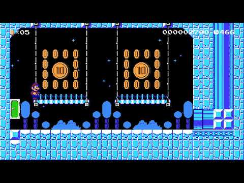 ◯Slippery Smooth Snowfall◯ by OP Waluigi ~ World Record! 🍄 Super Mario Maker 2 #aku