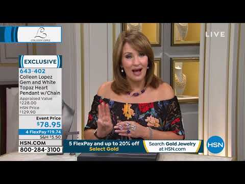 Colleen Lopez Gemstone and White Topaz Heart Pendant wit...