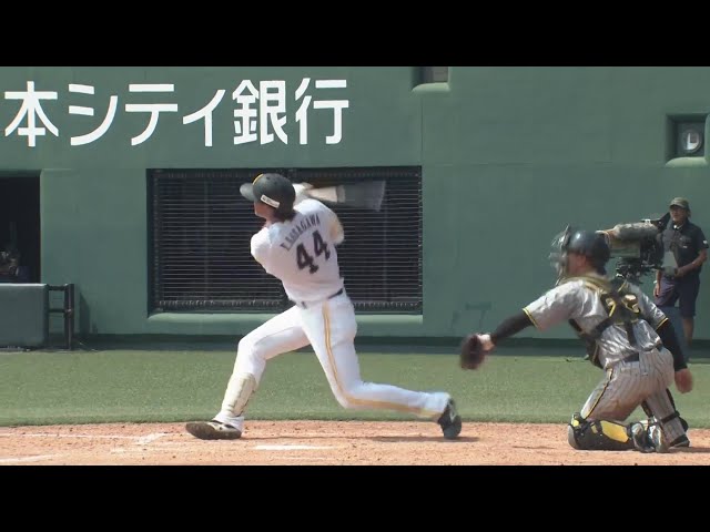 【ファーム】今カード絶好調!! ホークス・笹川吉康 変化球を捉え2本目のタイムリーヒット!!  2024年8月18日 福岡ソフトバンクホークス 対 阪神タイガース