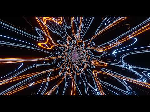 Hypnotic Blue Golden  Tunnel Abstract Background Video VJ Loop Lines Pattern 4k Screensaver