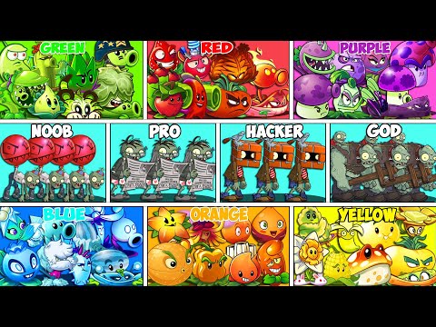 Tournament 6 Color Team Plants - Which Team Plant Will Win? - PvZ 2 Battlez