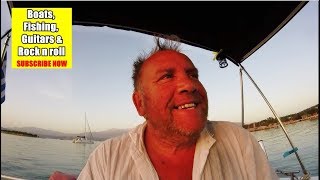 A night stopover,  New fancy lights, a visit from Captain Rikki & the Mooring anchor rope snaps!