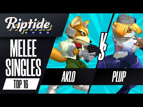 Aklo (Fox) vs Plup (Sheik) - Melee Singles Top 16 - Riptide 2023