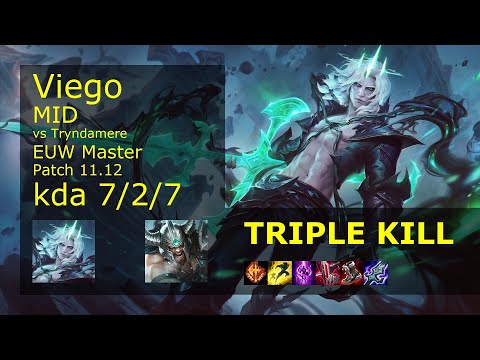 Viego vs Tryndamere Mid - EUW Master 7/2/7 Patch 11.12 Gameplay
