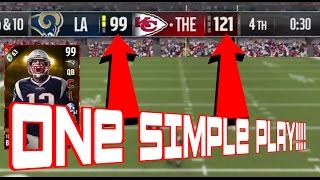 FASTEST WAY TO GET 99 TOM BRADY WITH ONLY ONE PLAY!!!! HOW TO GET 63 TOUCHDOWNS EASILY!!!!