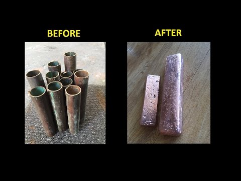 How To Turn Copper Pipes into Solid Copper Bullion Bars 1080p Melting Copper