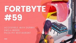 Fortbyte #59 Location: Accessible With Durrr! Emoji Inside Pizza Pit Restaurant (FORTNITE SEASON 9)