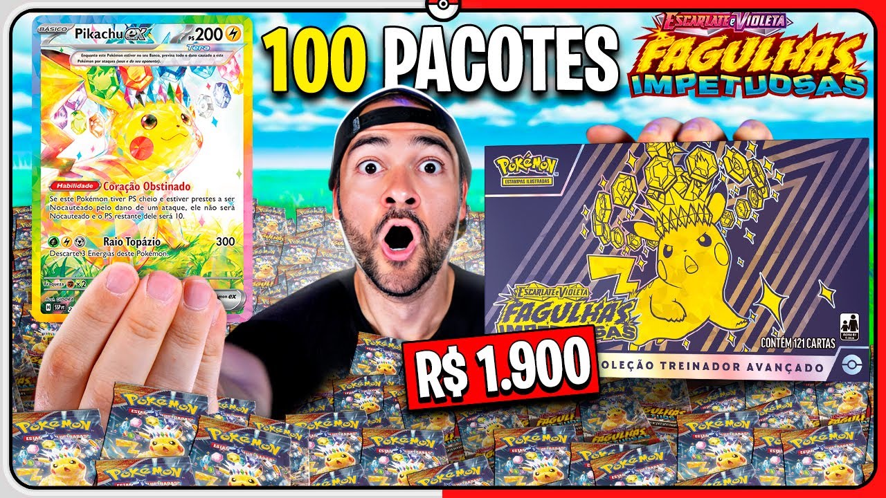 GASTEI TUDO para ABRIR 100 PACOTES de CARTAS POKÉMON