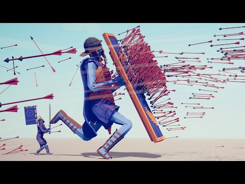 GIANT SHIELD & SHOGUN vs RANGED ARMIES - Totally Accurate Battle Simulator TABS