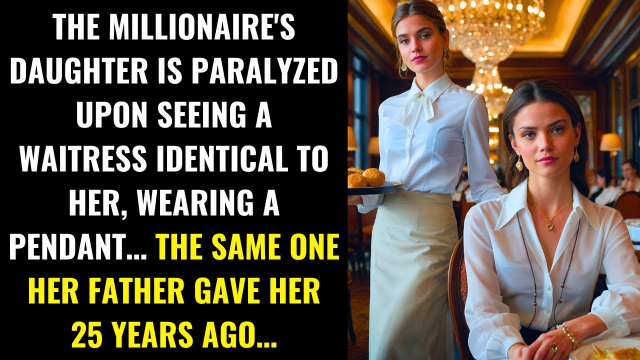 THE MILLIONAIRE'S DAUGHTER IS PARALYZED UPON SEEING A WAITRESS IDENTICAL TO HER, WEARING A PENDANT…
