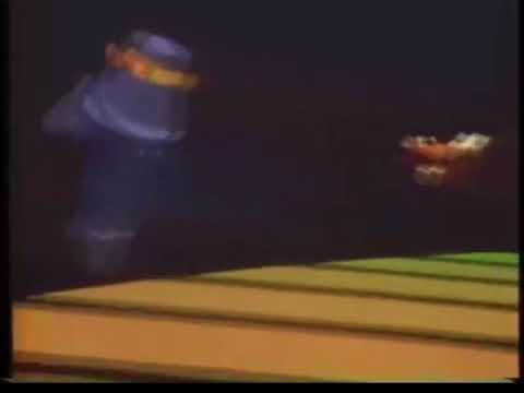 Some early CGI with a bear and xylophone