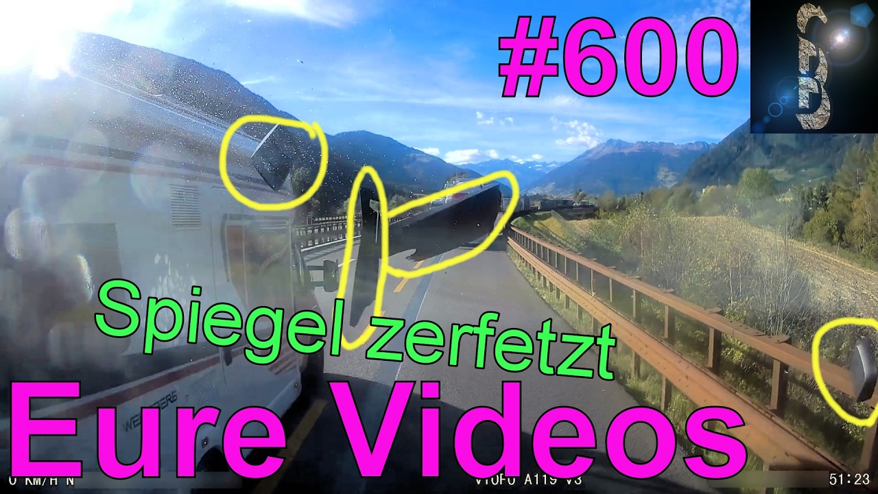 Eure Videos #600 - Dashcam - Dreiste Fahrerflucht - Spiegelcrash - Straßenbahn schocken