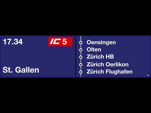 SBB Ansage - Reminder - IC5 nach St. Gallen (in Solothurn)