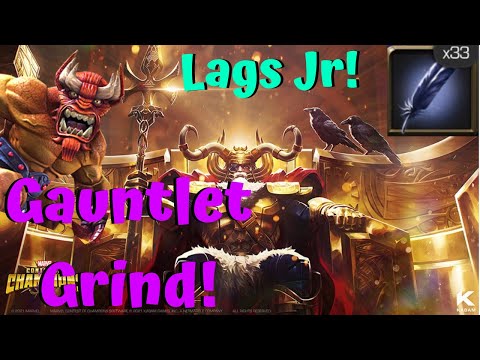 Lags Jr 30+ Feathers Odin's Gauntlet Grind! Live! - Marvel Contest of Champions