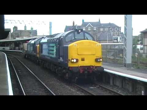 DRS 37611/37610 6K73 Sellafield - Crewe flask(s) leaving Carnforth 12/7/10