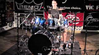 GRETSCH RENOWN Fusion 6pc Cobalt Sparkle fade Drum Demo with Stephen whitesides