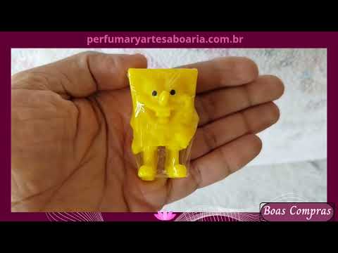 Sabonete Esponja Amarela Artesanal Tema Fundo do Mar e Oceano Encantado Festas Infantis