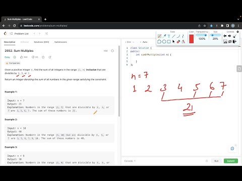 Sum Multiples Leetcode 2652 Cpp