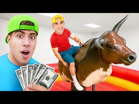 THE LAST ONE TO FALL OFF THE MECHANICAL BULL WINS $1000 !!