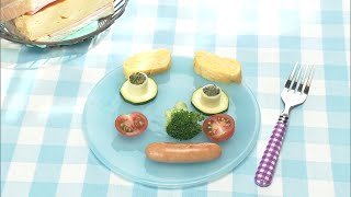 【3分クッキング公式】卵焼きのお顔プレート