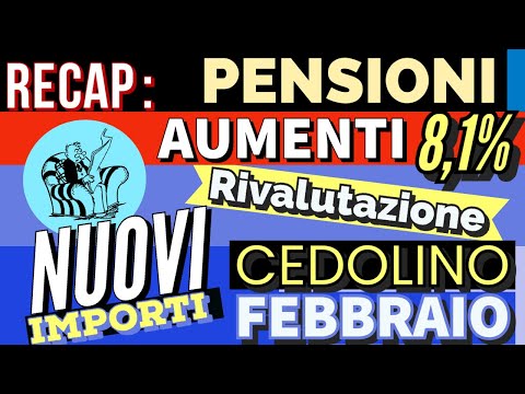 RECAP 📌 CEDOLINO PENSIONI FEBBRAIO, NUOVI AUMENTI 8,1%, CALCOLO IMPORTI, RIVALUTAZIONE, RDC & PDC 🧮