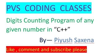 Digits Counting Program in C++
